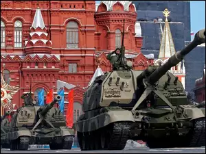 Czołgi, Moskwa, Żołnierze, Plac Czerwony