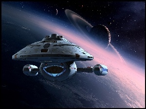 StarTrek, Kosmiczny, Voyager, Statek