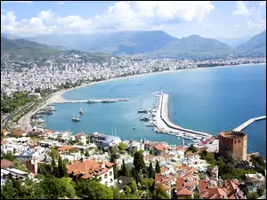 Zdjęcie miasta, Antalya, Wybrzeże, Turcja, Z lotu ptaka
