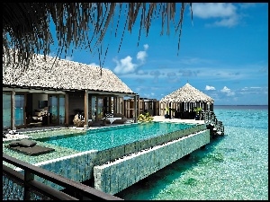 Malediwy, Morze, Hotelowy, Domek, Basen