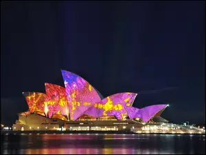 Noc, Australia, Sydney Opera House, Sydney, Miasto