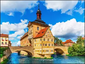 Niemcy, Domy, Rzeka, Mosty, Bamberg