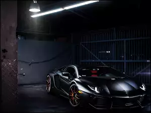 Czarny, Aventador, Auto, Lamborghini