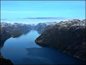 fjord, Woda, lysefjord, Góry