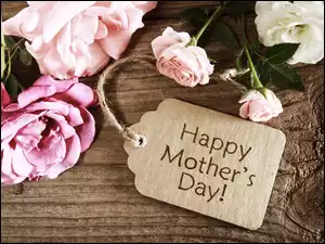 Kwiaty, Dzień Matki, Napis