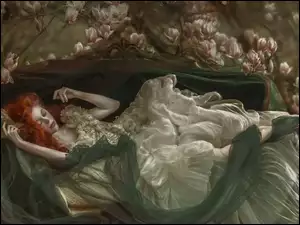 Kobieta, Śpiąca, Rudowłosa