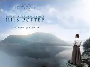 Miss Potter, niebo, kobieta, rzeka