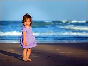Plaża, Dziewczynka, Sukienka