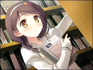 Anime, Dziewczyna, Biblioteka, Książka, Manga
