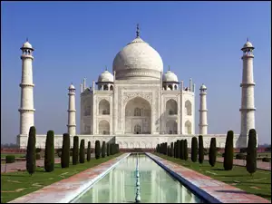 Mauzoleum, Sadzawka lustrzana, Agra, Indie, Tadź Mahal