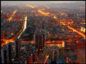 Chińskie miasto Pekin nocą