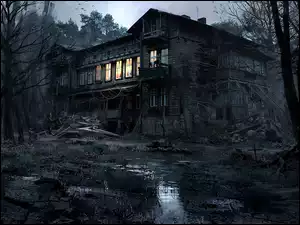 Stary dom popadający w ruinę