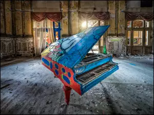 Kolorowy fortepian w stylu graffity
