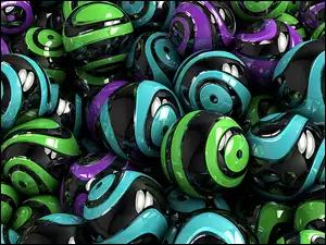 Graficzne kolorowe piłki w 3D