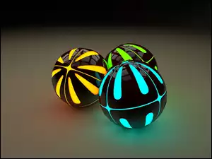 Opancerzone kolorowe piłki w grafice 3D