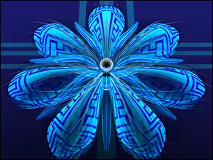 Kwiat przedstawiony w grafice wektorowej 3D