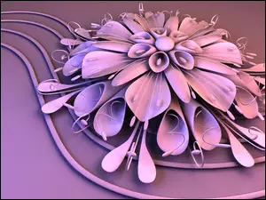 Grafika wektorowa 3D kwiatka z pręcikami