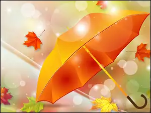 Jesień, Grafika 2D, Parasol, Liście