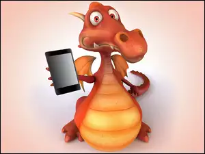 Grafika 3D ze smokiem reklamującym telefon