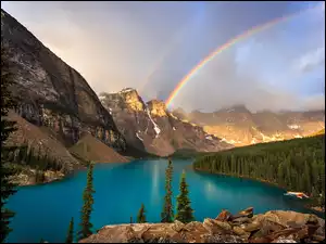 Kanada, Jezioro Moraine, Park Narodowy Banff, Dolina Dziesięciu Szczytów, Alberta