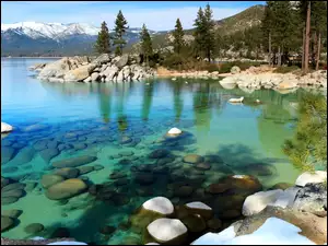 Kamienie, Tahoe, Odbicie, Park, Jezioro, Nevada, Las, Stanowy, Góry