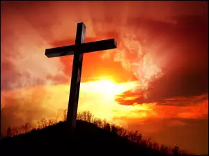 Krzyż - symbol chrześcijaństwa na wzgórzu