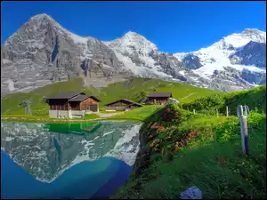 Domy, Szwajcaria, Jezioro, Alpy Berneńskie
