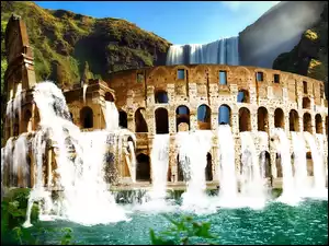 Góry, Koloseum, Wodospad