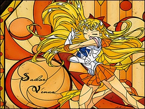 witraż, Sailor Venus, anime, Czarodziejka z Wenus, dziewczyna