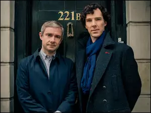Martin Freeman i Benedict Cumberbatch-główni bohaterowie z serialu Sherlock