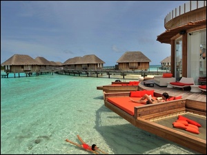Hotel, Malediwy, Morze, Luksus