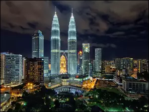 Malezja, Noc, Kuala Lumpur, Miasto