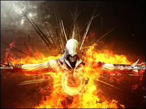 Postać w ogniu z gry  Assassins Creed 2 