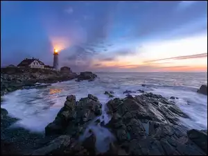 Latarnia morska Portland Head Light w stanie Maine w Stanach Zjednoczonych