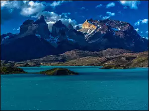 Wysepki, Wybrzeże, Góry, Chile, Morze