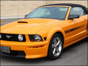 Pomarańczowy, Samochód, Mustang GT, Ford, Kabriolet