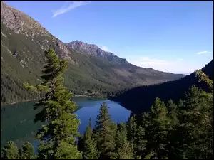 Góry, Morskie, Tatry, Oko, Jezioro, Drzewa