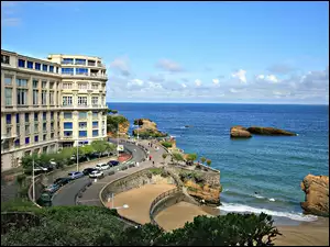 Morze, Biarritz, Wybrzeże, Hotel