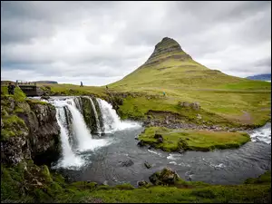 Wzgórze, Islandia, Wodospad, Rzeka