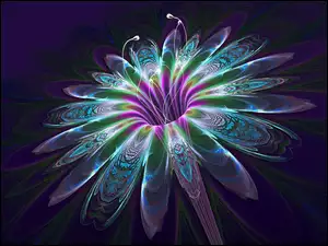Rozmyty kwiat na ciemnym tle w grafice 3D
