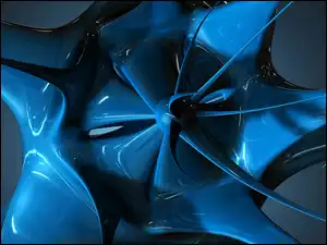 Niebieski kwiat w grafice wektorowej 3D