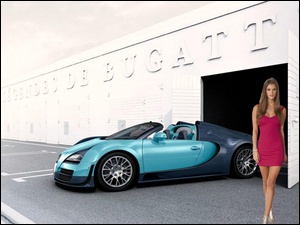 Kobieta, Sportowy, Modelka, Bugatti Veyron