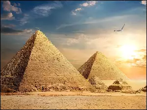 Ptak, Egipt, Piramidy, Giza, Piramida Cheopsa
