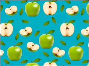 Tekstura Zielone jabłka Połówki