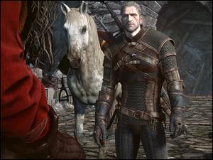 Z gier Wiedżmin 3 Mężczyżni Koń Zamek Trakt Geralt Zarost Dzikie polowanie