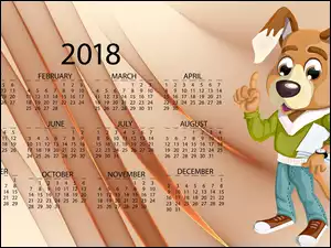 Kalendarz z pieskiem w grafice na 2018 rok