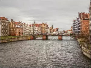 Gdańsk, HDR, Rzeka, Kamienice