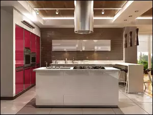 Umeblowane pomieszczenie z kuchnią