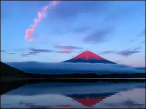 Japonia, Fudżi, Jezioro, Mgła