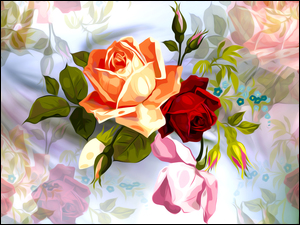 Rozświetlone graficzne róże
